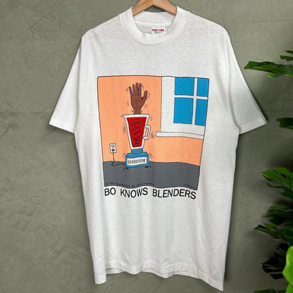 Bo Jackson Knows Blenders NFL Vintage Comic 1990 Shirt Coastal Concepts L