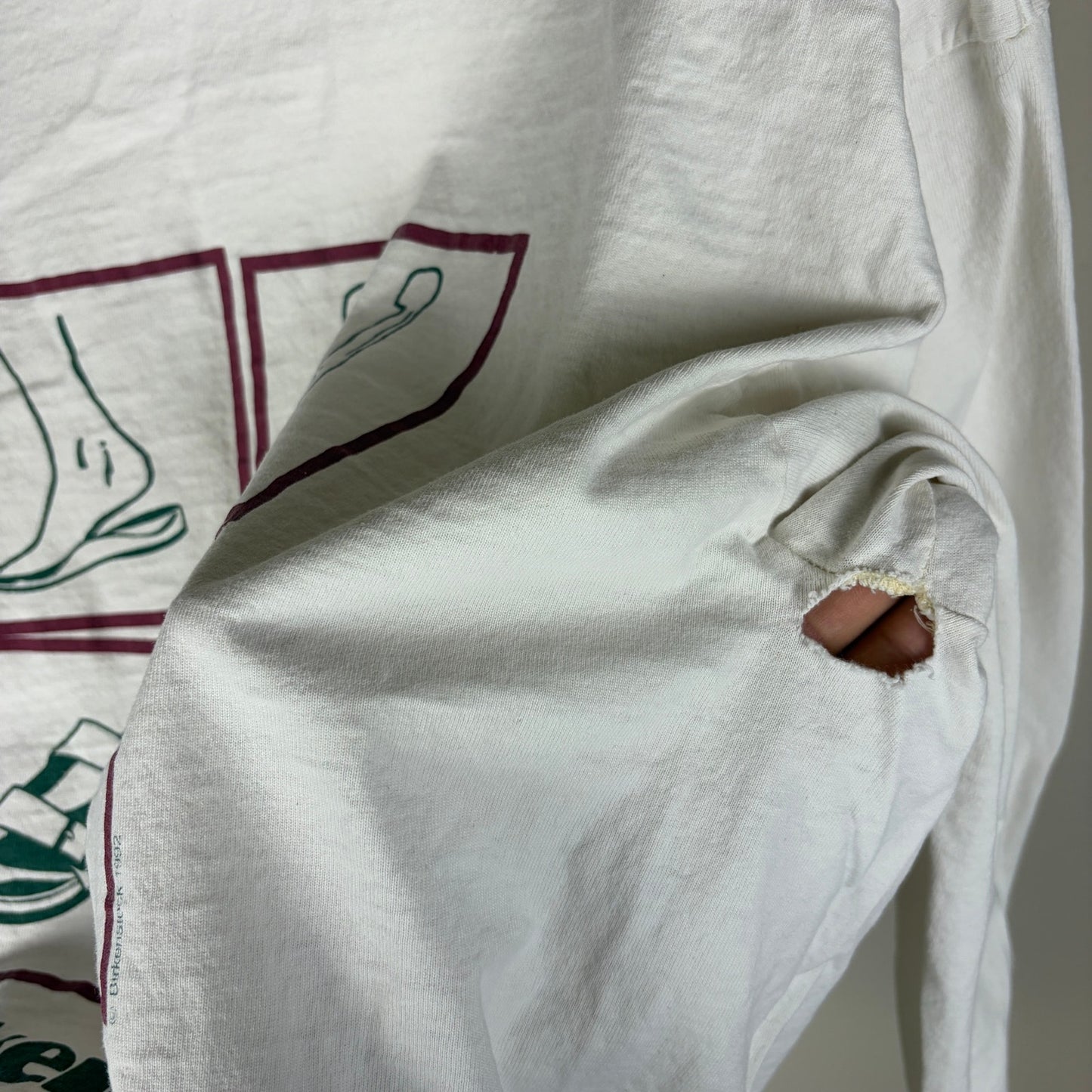 Vintage Birkenstock Shirt Rare 1992 Walk Think Live XL Graphic Longsleeve