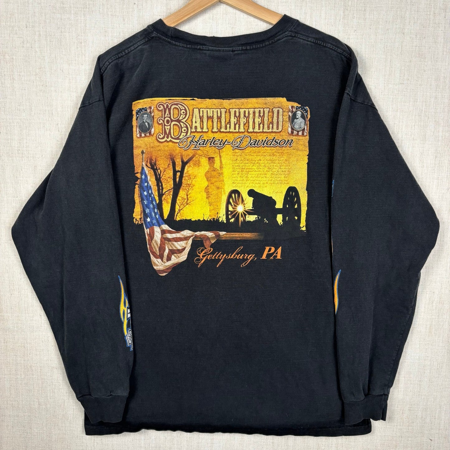 Harley Davidson Long Sleeve Print 2008 Black Tee