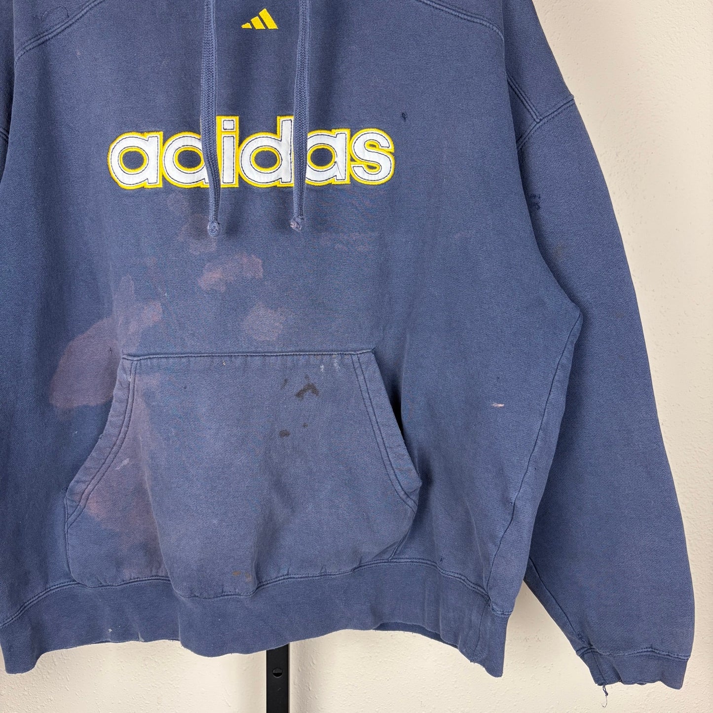 Vintage Faded Distressed Adidas Y2K Boxy XL Bleached Hoodie