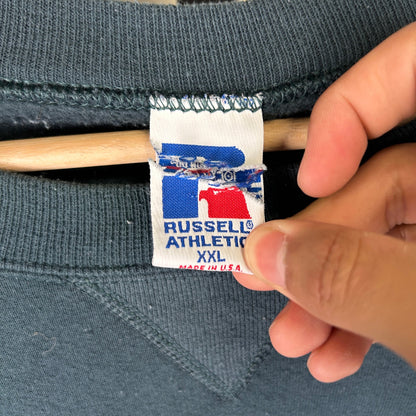 Russell Athletic Made In USA 90s Pine Green XXL Essential Crewneck