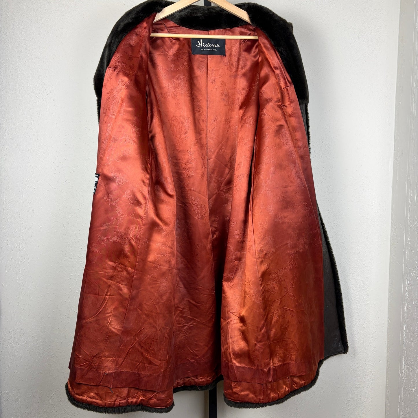 Vintage Borgana Faux Fur Double Breasted Dark Brown Coat