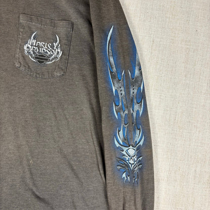 Vintage Harley Davidson Tribal Flame Longsleeve Medium Biker Shirt