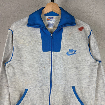 Vintage 1970s Nike Orange Swoosh Small Distressed Tracksuit Jacket