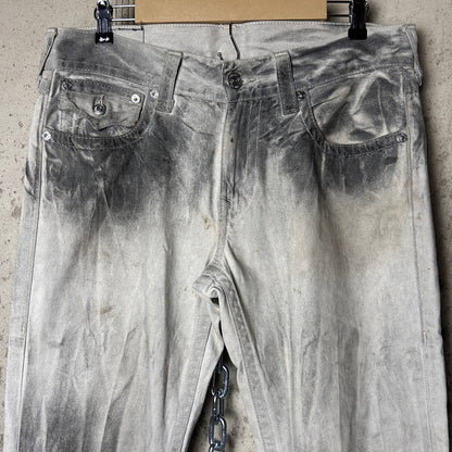 True Religion World Tour Kiss Of Death Wash 33" Cotton Straight Fit Jeans