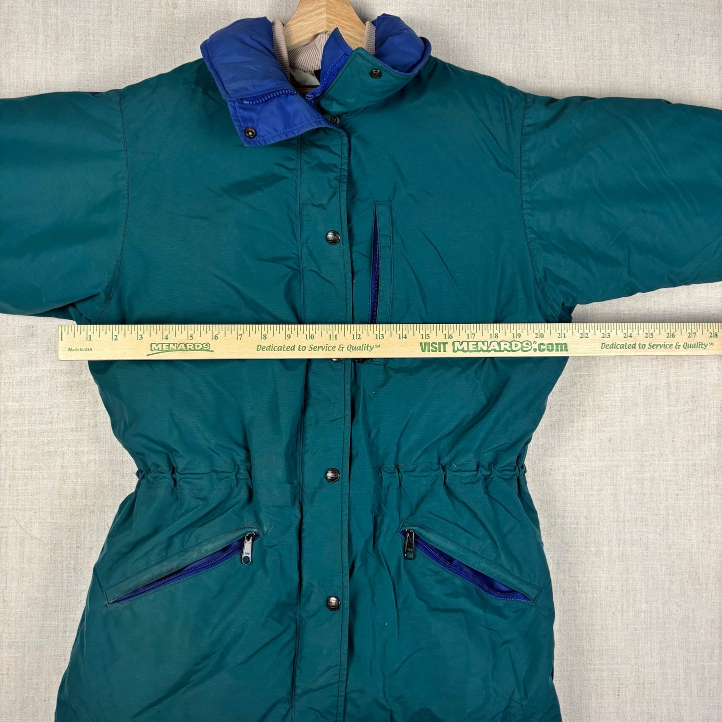 Vintage LL Bean Penobscot Parka Womens Goose Down Nylon Teal Medium Jacket