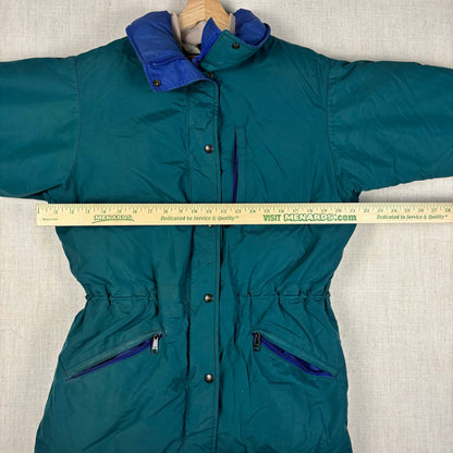 Vintage LL Bean Penobscot Parka Womens Goose Down Nylon Teal Medium Jacket