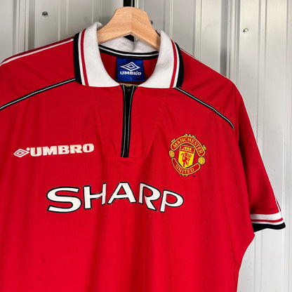 Manchester United Home Football Umbro Jersey 1998 Soccer Mens  L