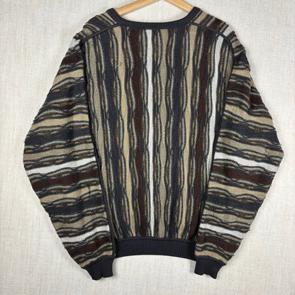 Coogi Style 3D Knit Sweater St. Croix V Neck XL