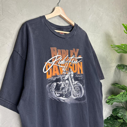 Vintage Harley Davidson Ride Free Bike Spell Out XXL Shirt