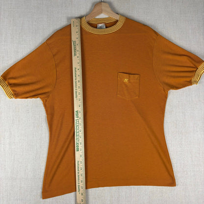 Vintage Arnold Palmer Robert Bruce 1960s Shirt Golf Ringer Striped Mock Neck SzL