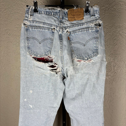 Vintage Levis Orange Tab 15921 Sz 14 Short Custom Distressed Jeans