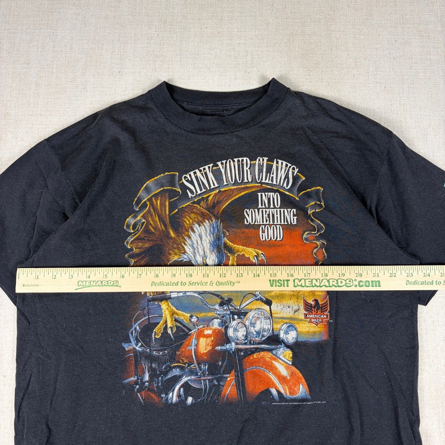 Vintage Harley Davidson 3D Emblem Sink Your Claws Tee 1993 XL