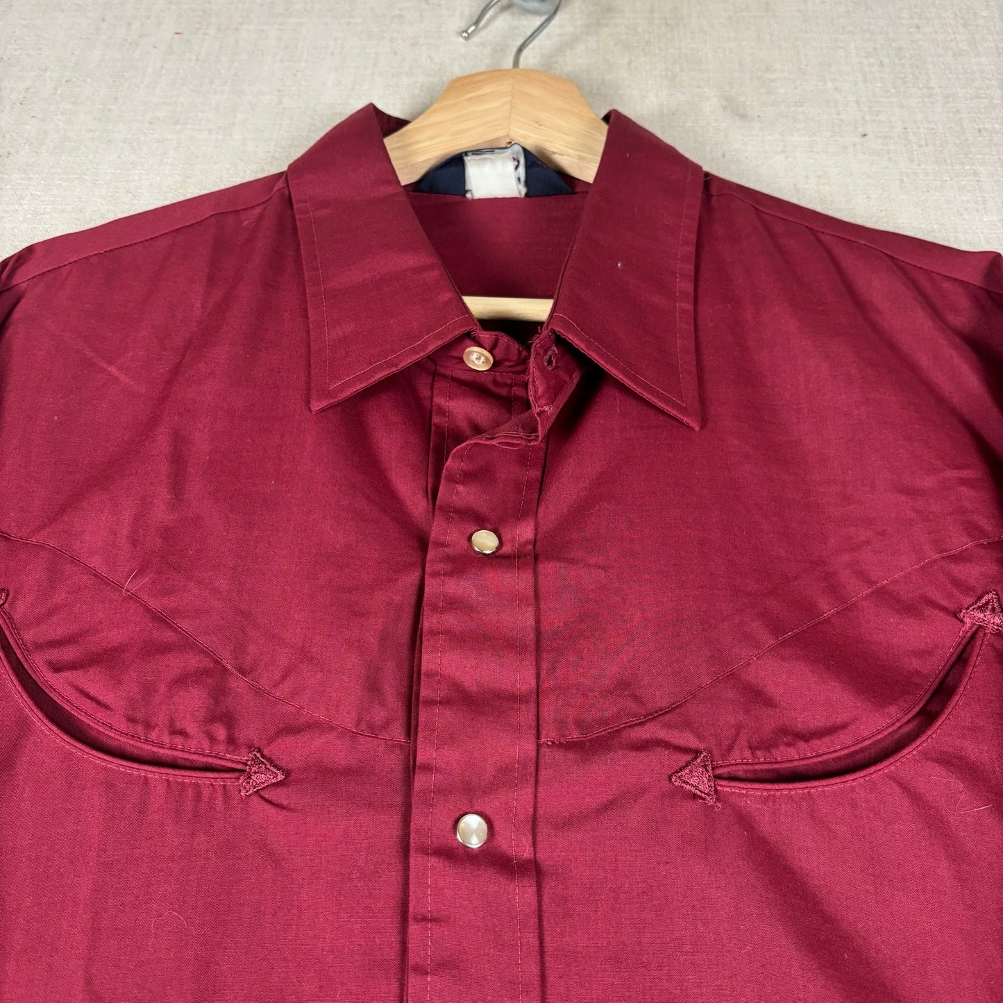 Vintage Levis 1970s Western Rockabilly Smile Pockets Pearl Snap XL