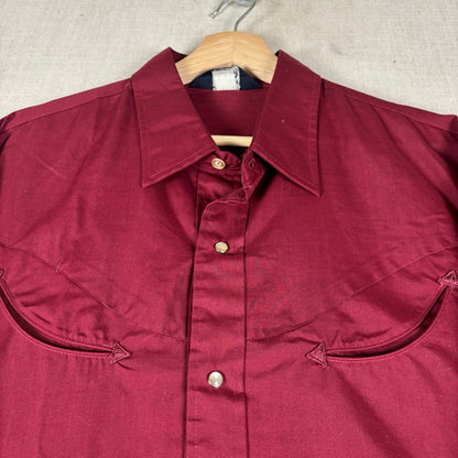 Vintage Levis 1970s Western Rockabilly Smile Pockets Pearl Snap XL