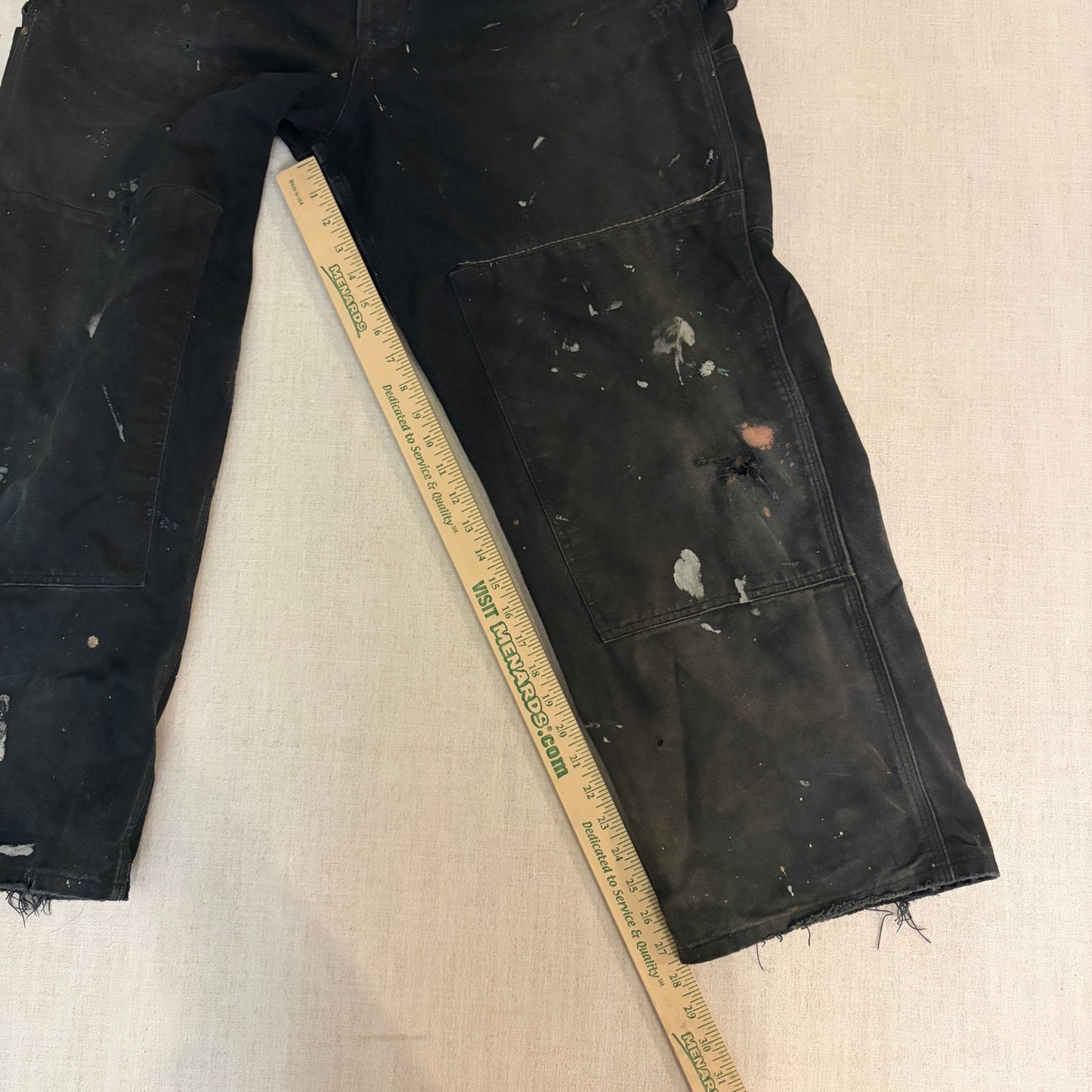Vintage Distressed Carhartt Double Knee Overalls Bibs 38x28