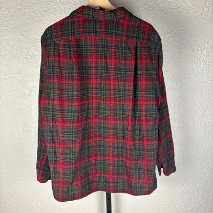 Pendleton Vintage 1962 Wool Red Plaid Large Button Down Flannel