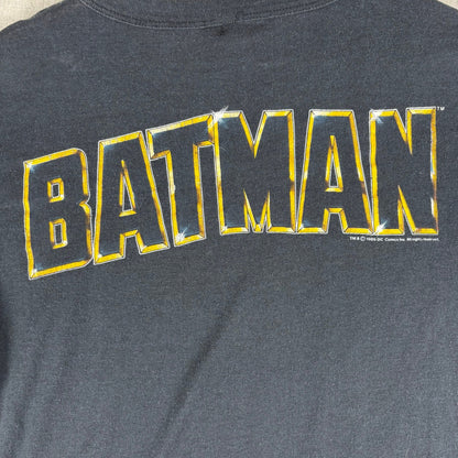 Vintage Batman Movie 1989 Chrome Bat Logo Small Promo Shirt