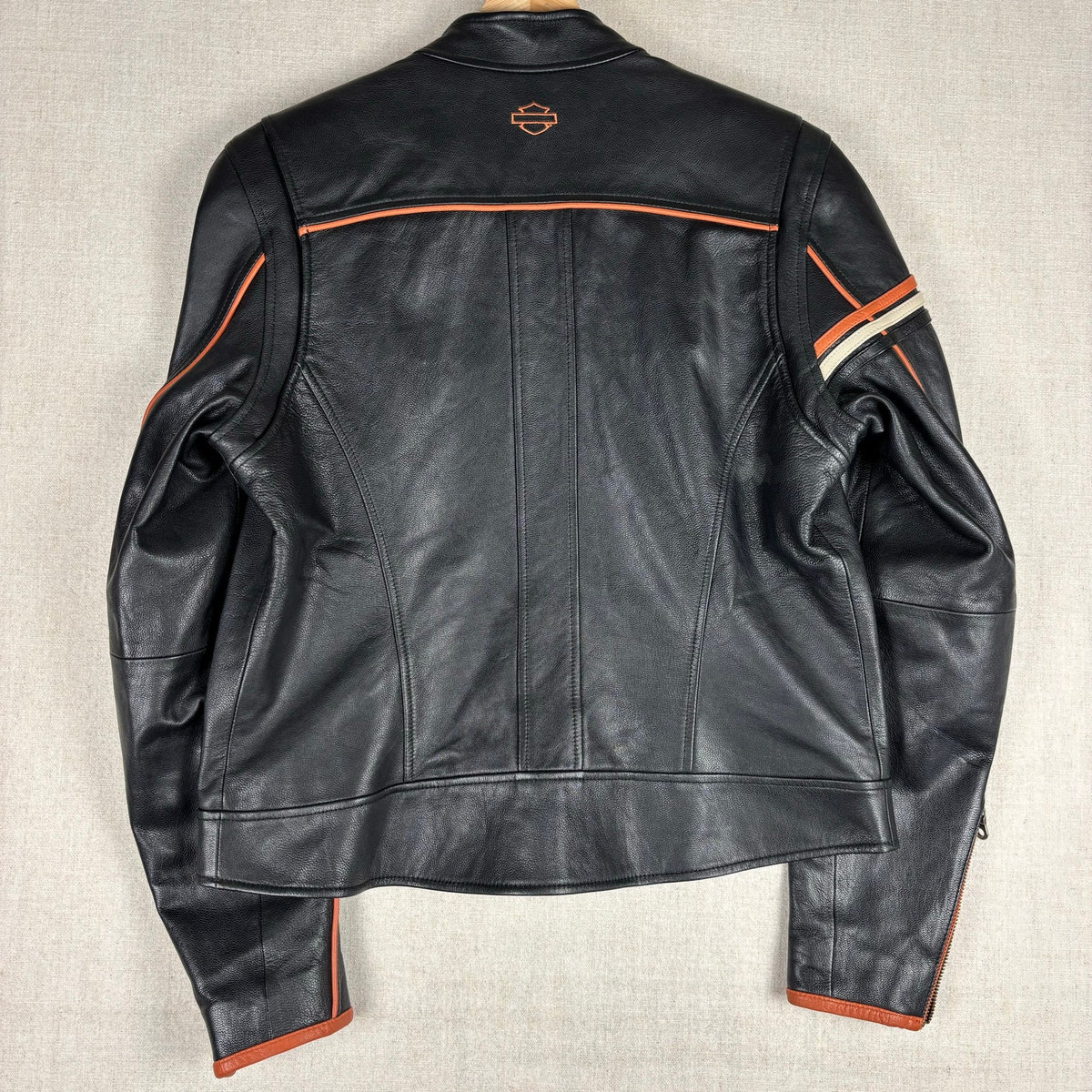 Harley Davidson Spellout Leather Jacket Womens Large