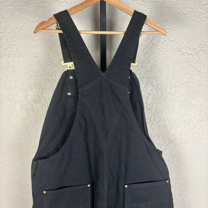 Carhartt Overalls Double Knee Black Workwear Duck Canvas Sz 40x30 Bibs