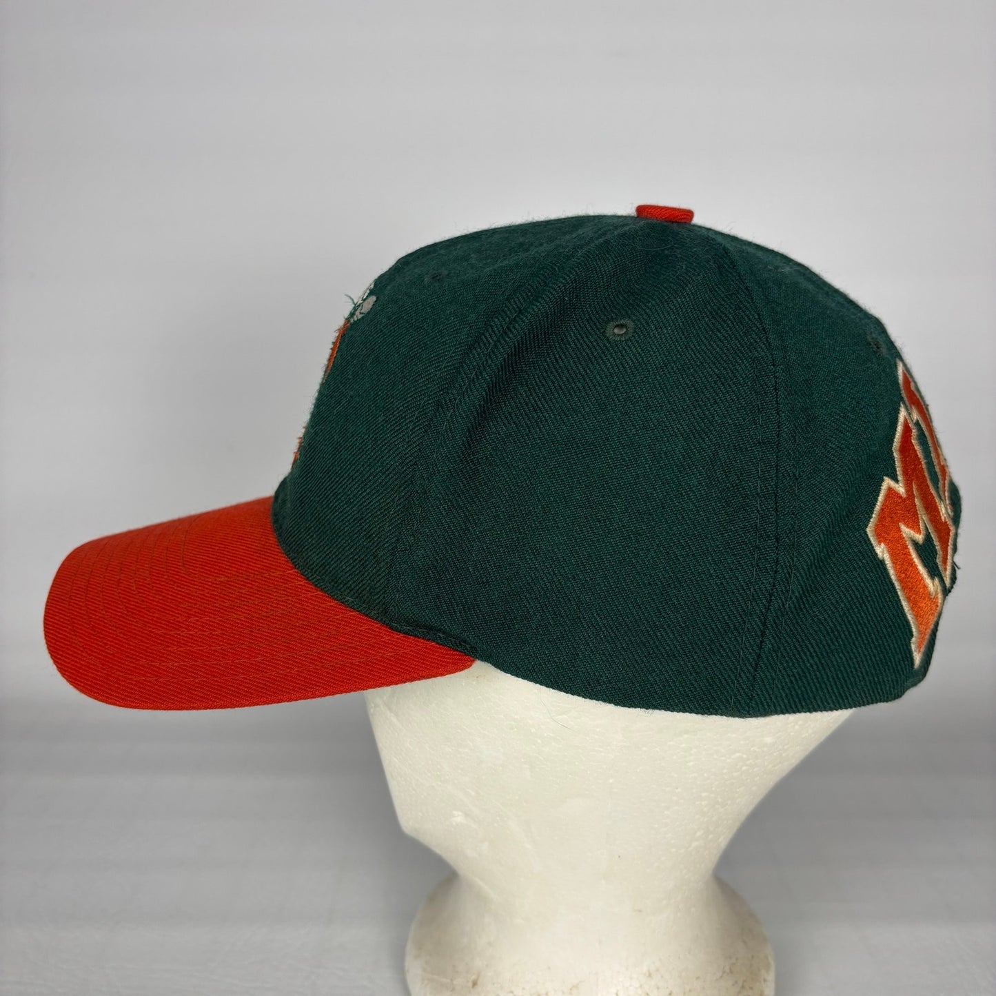 Vintage Miami Hurricanes American Needle Blockhead Snapback Wool Hat