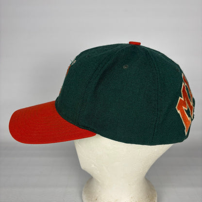 Vintage Miami Hurricanes American Needle Blockhead Snapback Wool Hat