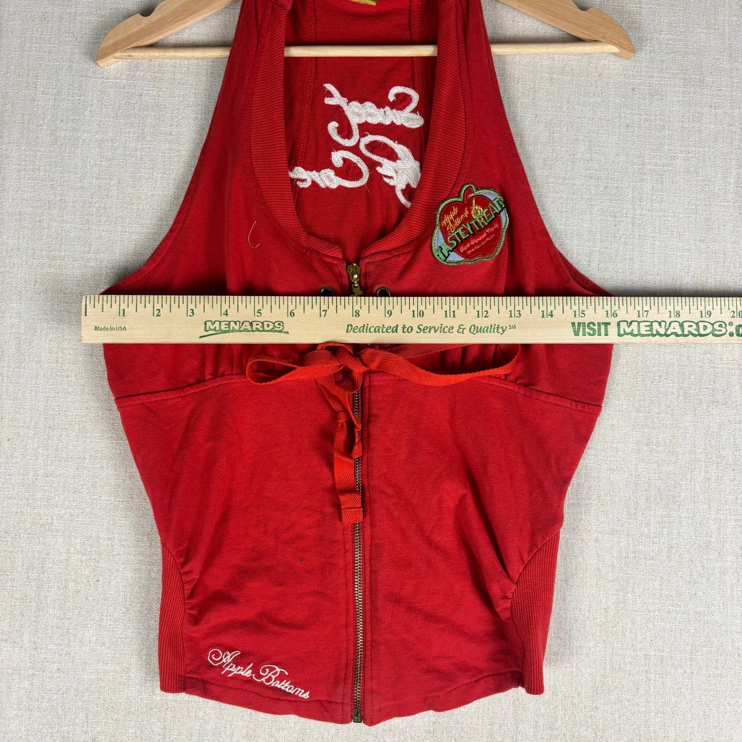 Apple Bottoms Y2K Sweet to the Core Embroidered Zip Up Tank Top Large