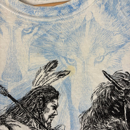 Vintage Native American AOP Fighting On Horseback XXL Shirt