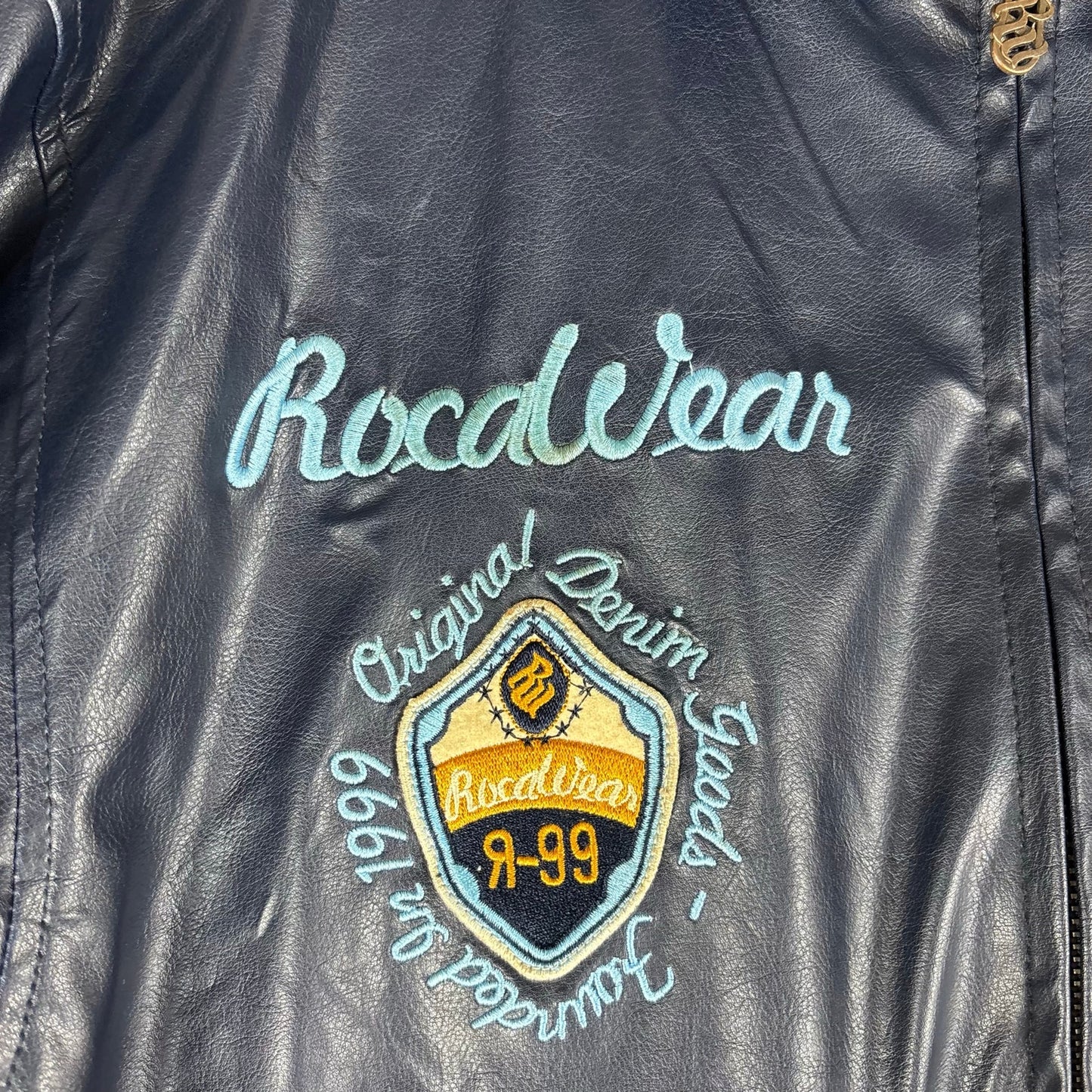 Y2K RocaWear Faux Leather Wave Style Hip Hop XL Jacket