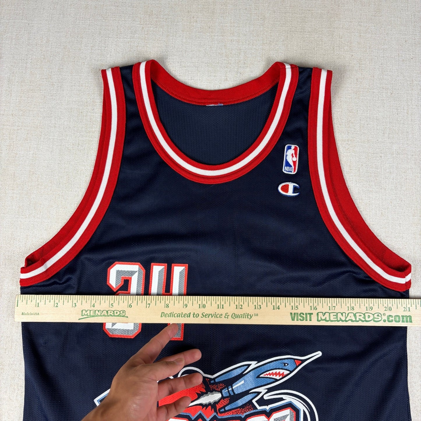 Vintage Champion Hakeem Olajuwon Houston Rockets Sz 44 NBA Jersey