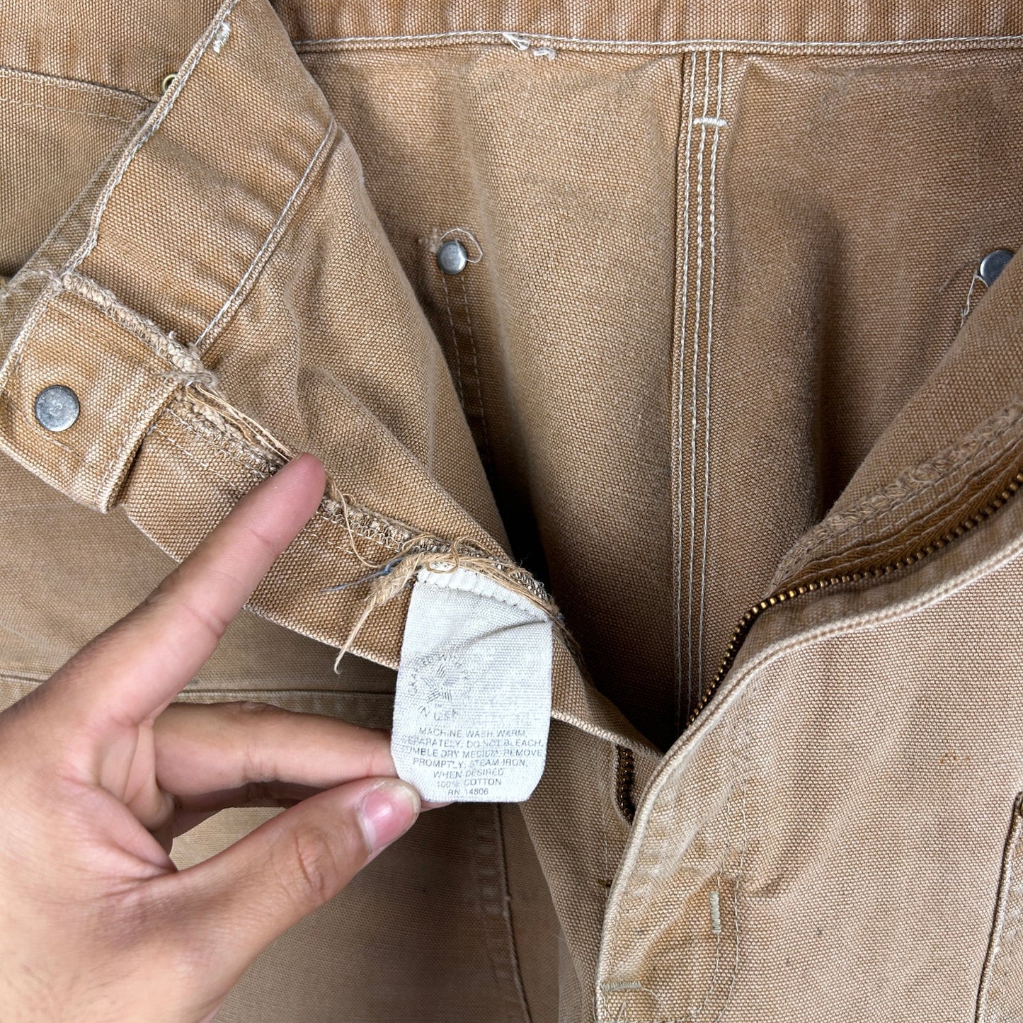 Carhartt 1980s Double Knee Duck Canvas USA Made Workwear 38" Carpenter Pants