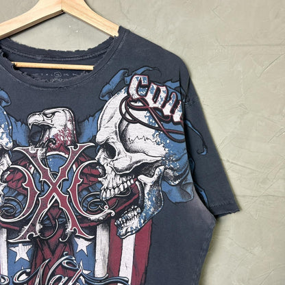 XL Y2K Extreme Couture Signature Series Screaming Skulls Tee