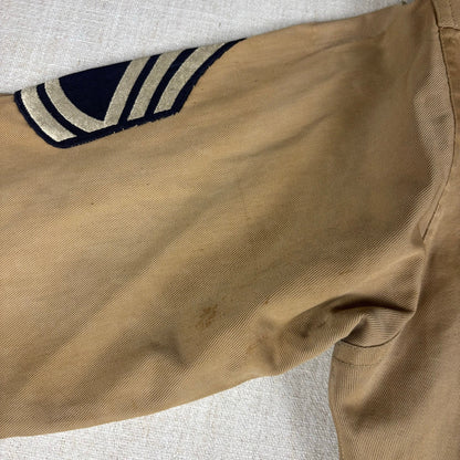 Vintage WWII Sanforized Military Yale Sergeant Regulation Button Shirt Small