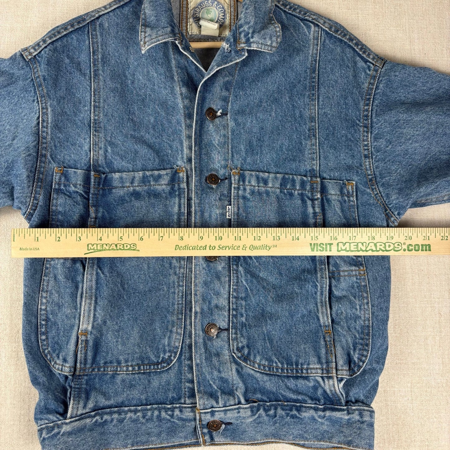 Vintage Levis White Tab Denim Trucker Jacket 90s XS