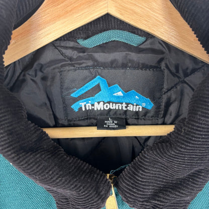 Vintage Detroit Style Tri Mountain Dark Teal Quilted Large Work Jacket