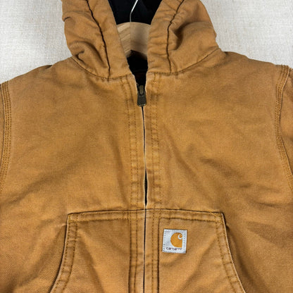 Y2K Carhartt Full Zip Hooded Duck Canvas Toddler 4T Wheat Jacket