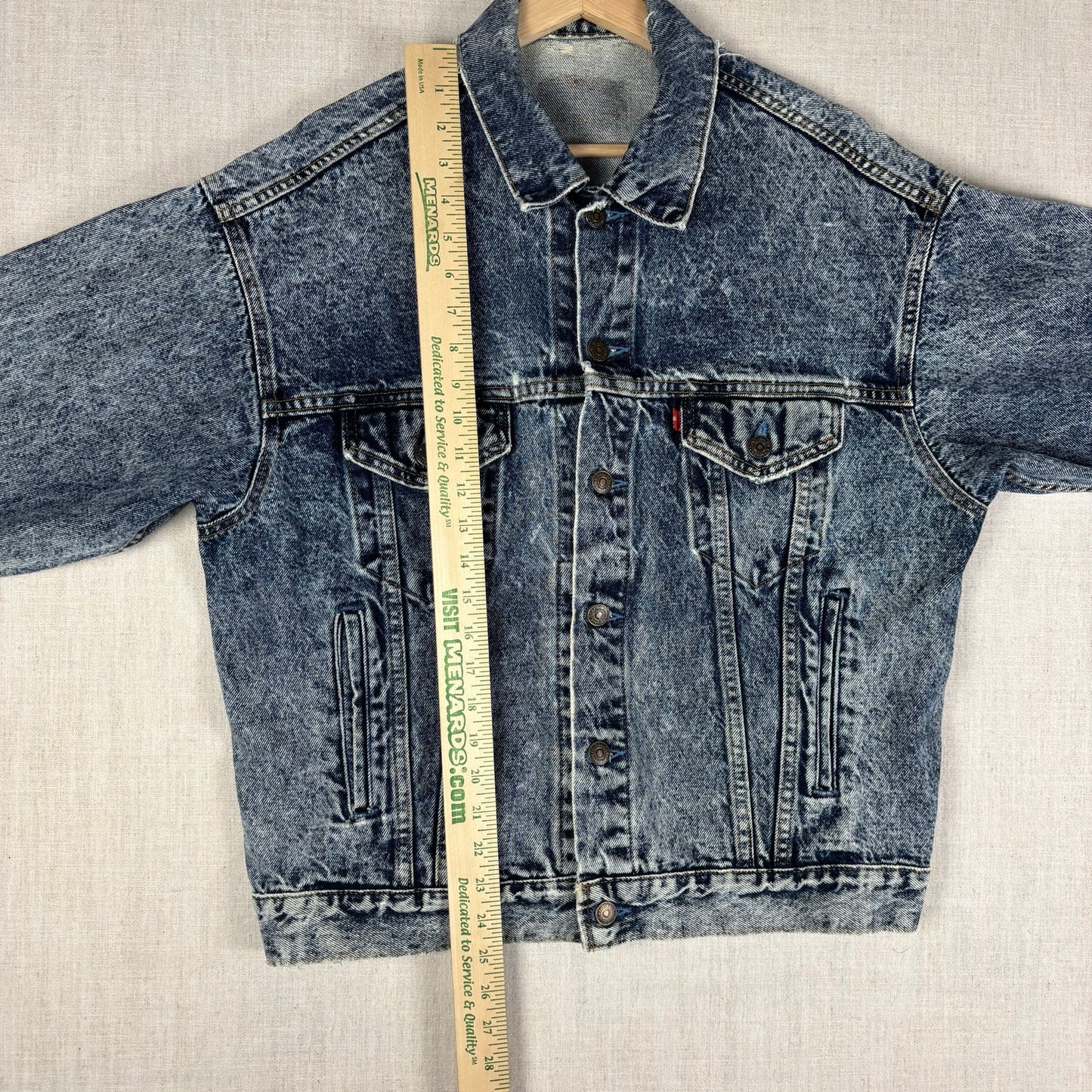 Vintage Levis 80s 70507 0227 USA Made Acid Wash Denim Medium Trucker Jacket
