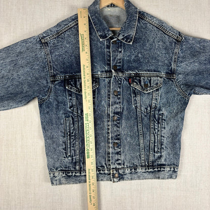 Vintage Levis 80s 70507 0227 USA Made Acid Wash Denim Medium Trucker Jacket