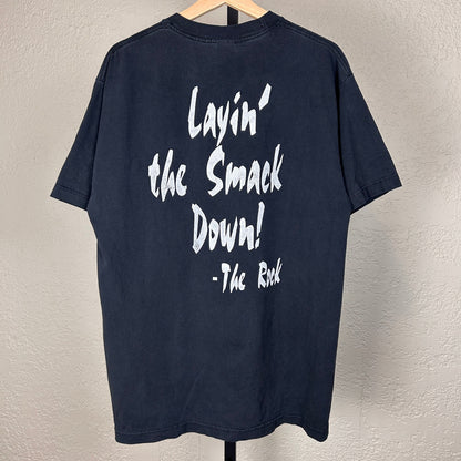 WWE The Rock Layin The Smack Down Brahma Bull RARE Large Vintage Tee