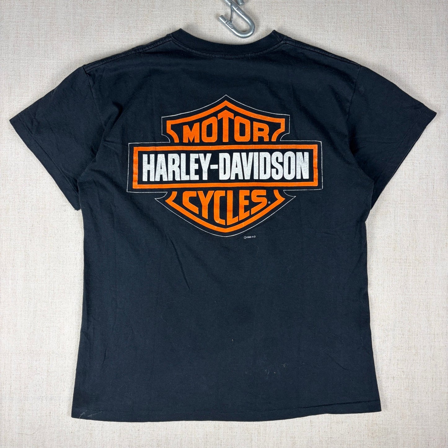 Vintage Harley Davidson Flames 1996 The Hottest Sound on the Road Medium Shirt