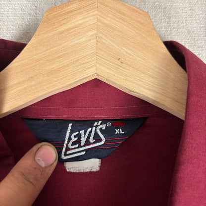 Vintage Levis 1970s Western Rockabilly Smile Pockets Pearl Snap XL