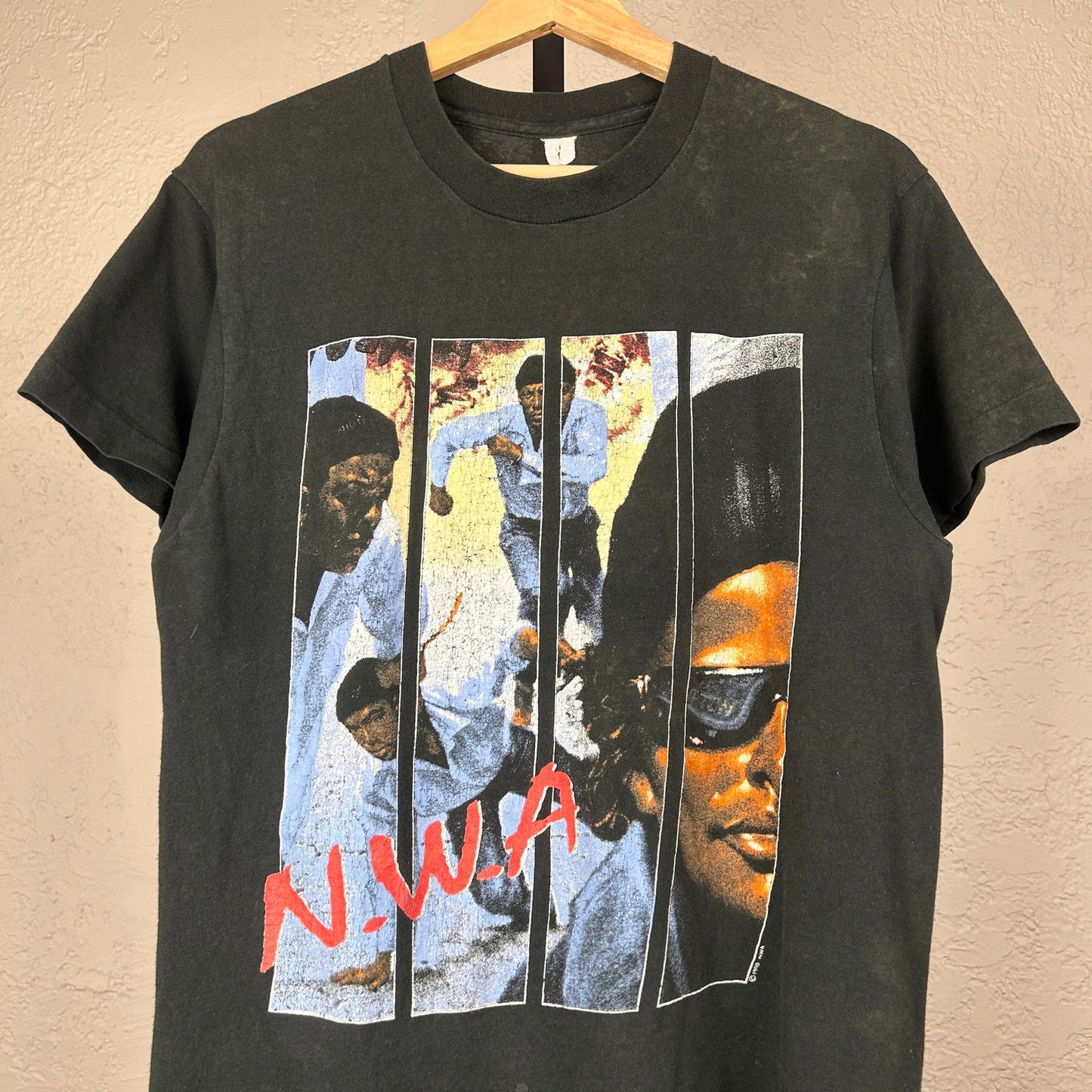 NWA Vintage 1990 RARE Rap Tee 100 Miles and Runnin' Easy E Ice Cube Medium Tee