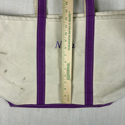 Vintage LL Bean "Nana" Purple Boat and Tote Sz Large Made in USA Cotton Bag