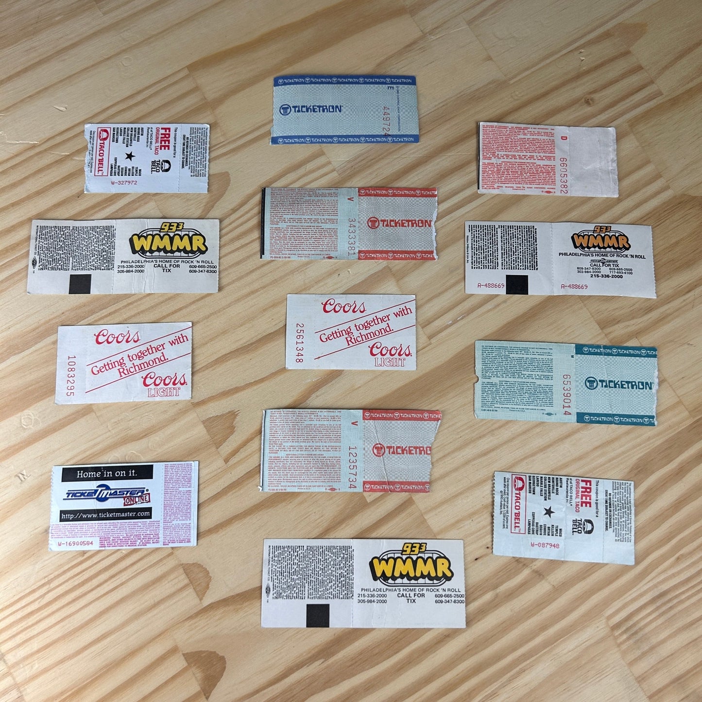 Concert Stubs LOT of 13 1980s 90s Rock Band Used, Pink Floyd