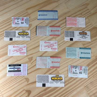 Concert Stubs LOT of 13 1980s 90s Rock Band Used, Pink Floyd