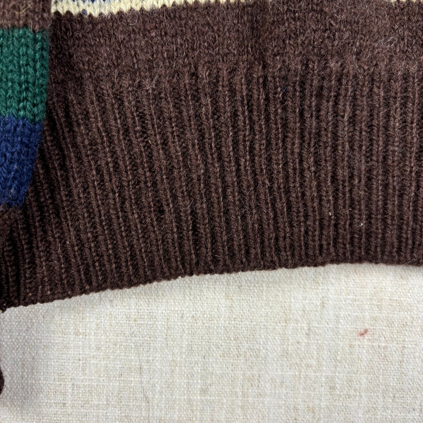 Vintage Lord Jeff Shetland Wool Striped Knit Medium Sweater