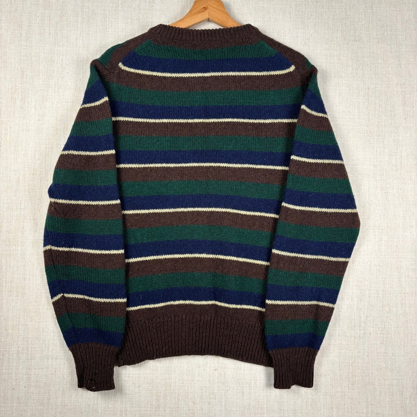Vintage Lord Jeff Shetland Wool Striped Knit Medium Sweater