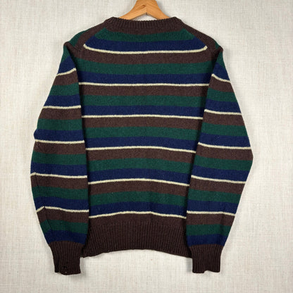 Vintage Lord Jeff Shetland Wool Striped Knit Medium Sweater