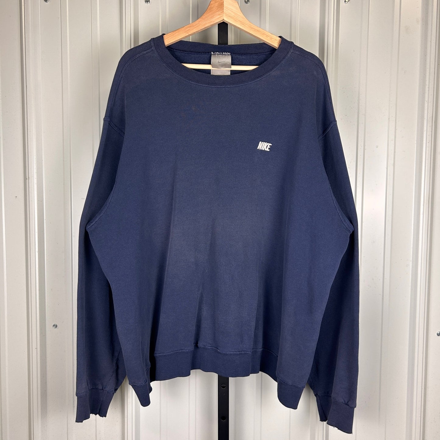 Nike Silver Tag 00s Spellout Embroidered XL Essential Crewneck