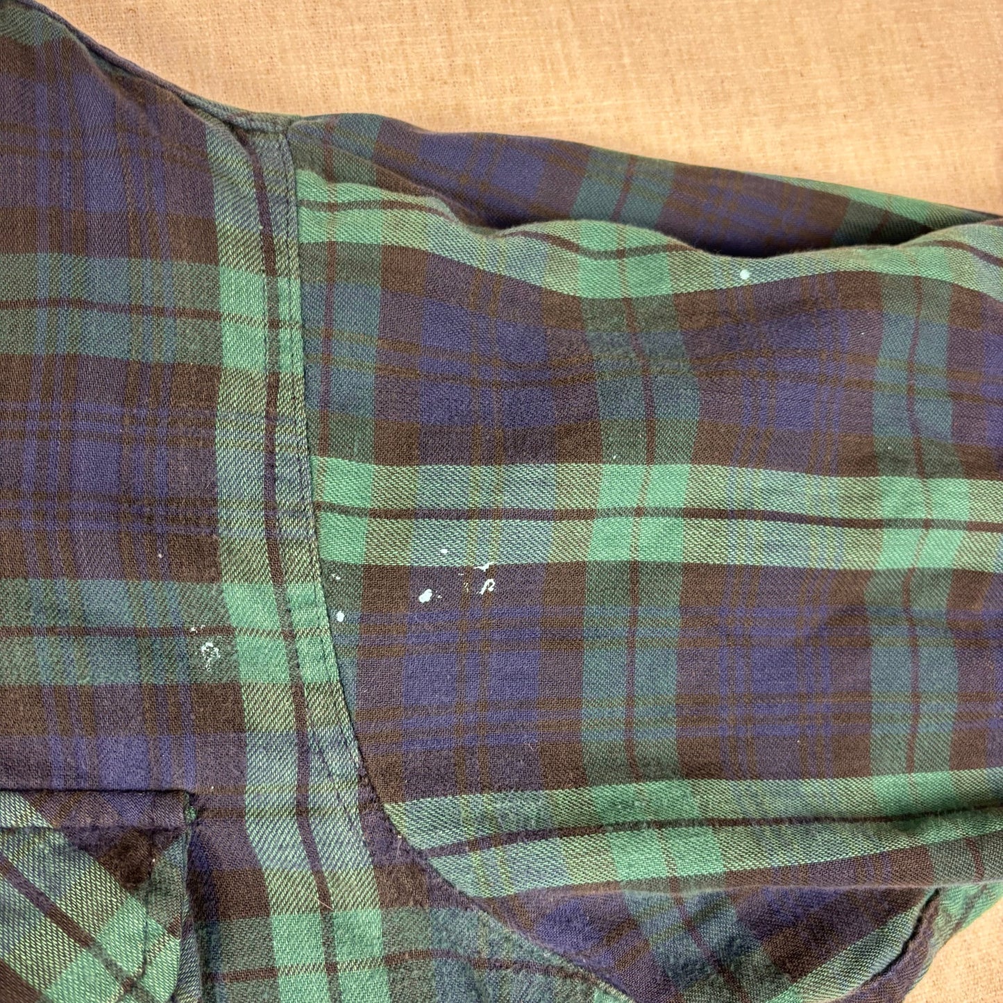 Vintage LL Bean Green Plaid Thinsulate Quilted Distressed Flannel XXL Jacket